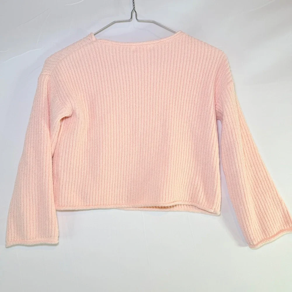 Cat &‎ Jack Girls Pink Chenille Ribbed Knit Pullover Sweater Size M 8